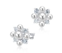 Gorgeous Pearl Bouquet with CZ Stud Earring STS-3241